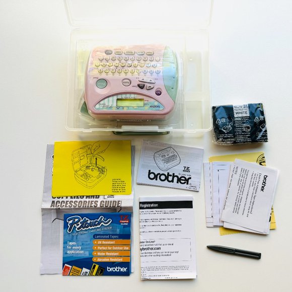 3205 BROTHER P TOUCH LABEL MAKER MACHINE PASTEL COMBINATION STATIONERY OFFICE - Picture 1 of 9
